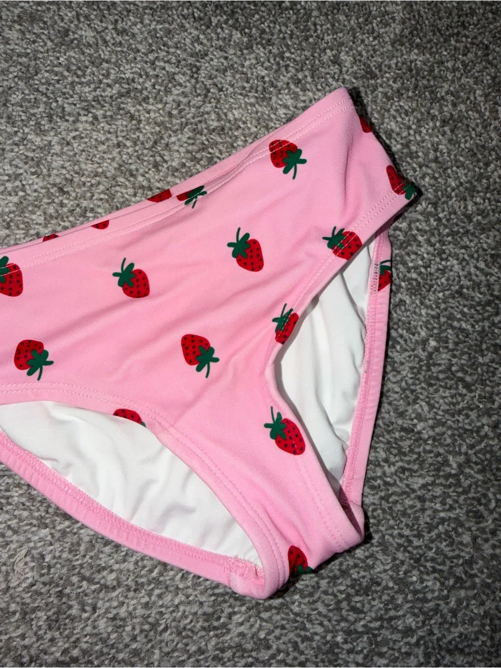 Hanna Andersson Strawberry One Shoulder swim suit 6-7 years